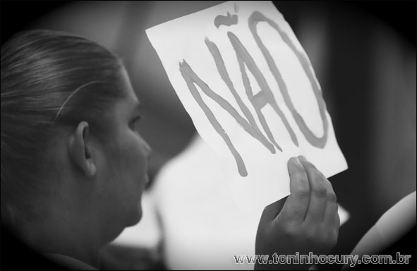 Protesto dos estudantes na Câmara 